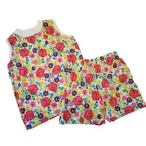 Vintage 1990s Jelly Beans multicolored floral 2-piece summer set (tank/shorts)